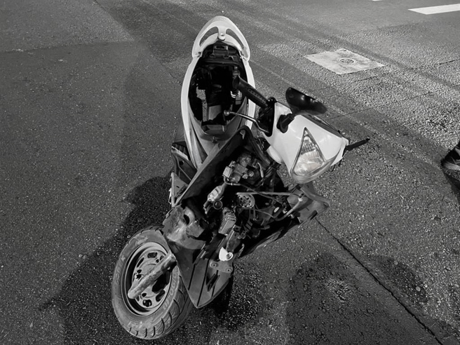 桃园观音死亡车祸疑车速过快未礼让酿祸。(警方提供／吕筱蝉桃园传真)