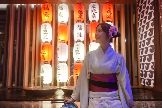 温泉祭活动开放浴衣试穿体验。(福容饭店提供)
