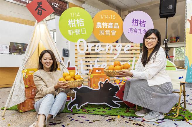 新竹縣柑桔美食生活節有柑桔美食市集、農特產品展售及柑桔野餐日。（羅浚濱攝）