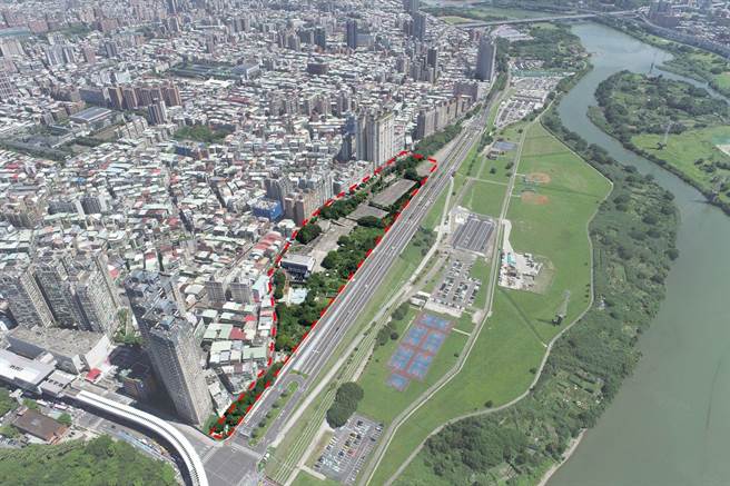 中和秀朗桥北侧区段徵收案区域范围。（新北市地政局提供）