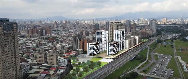 中和秀朗桥北侧区段开发完工预想图。（新北市地政局提供）