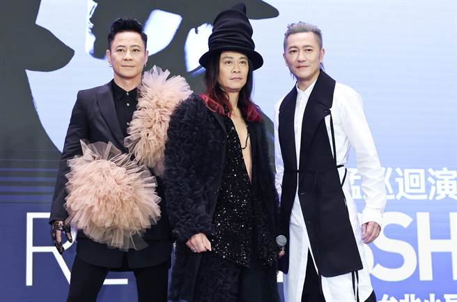 草蜢今来台出席演唱会记者会。（陈俊吉摄）