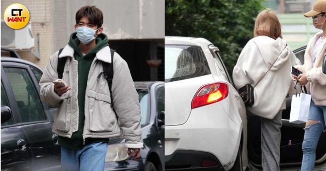 过了一小时于成炘独自从陈家离开（左图），又再过一小时左右开车返回陈家与Yuri和女子会合接她们上车（右图）。（图／本刊摄影组）