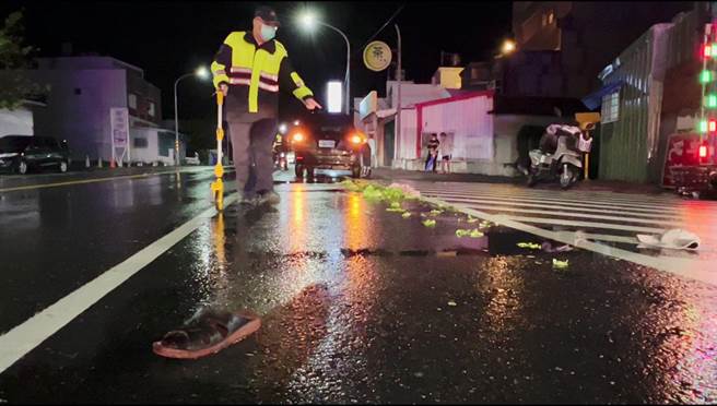 台东市吉林路今晚发生一起车祸，造成七旬吴姓妇人当场OHCA。（读者提供／蔡旻妤台东传真）