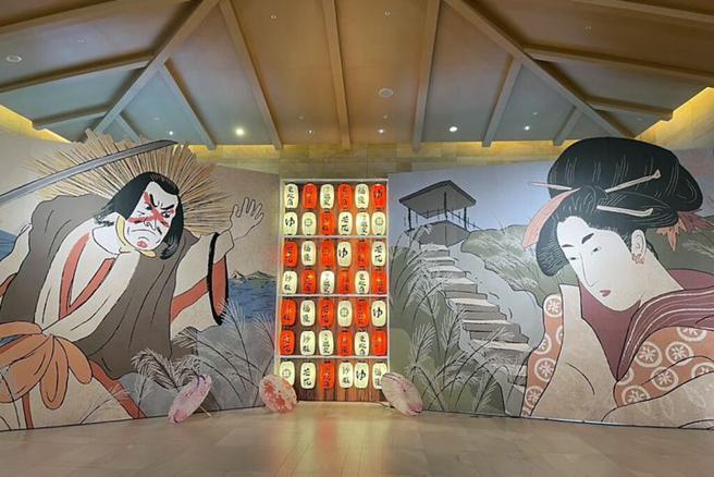 四公尺高浮世绘主题展。　图：福容大饭店／提供