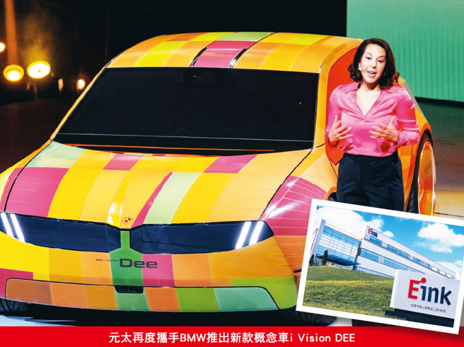 电子纸大厂元太在美国消费电子展上与车厂ＢＭＷ展示了新款概念车i Vision Dee。(图/先探投资周刊提供)