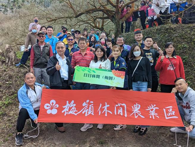 梅岭花季来临，上周已有游客赏梅花。（台南市农业局提供／程炳璋台南传真）