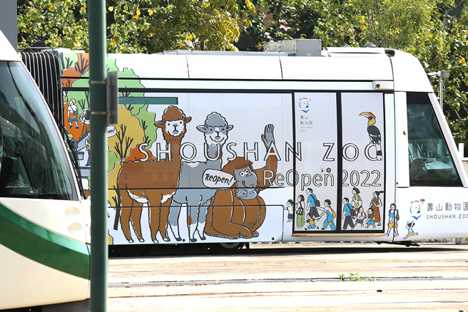 红毛猩猩、黑熊、羊驼等动物明星经由插画家Croter的画笔，以超萌的可爱模样现身高雄轻轨。(摄影/Carter)