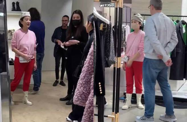 网友在巴黎巧遇林青霞。(图／取自小红书)