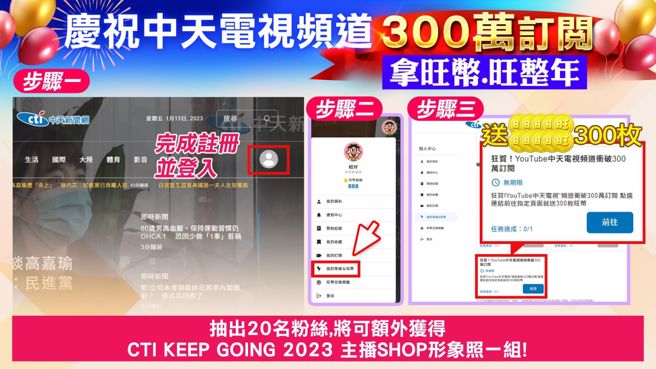 中天送旺币活动。（图／取自中天新闻）