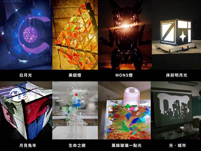 树德科大师生展现巧思，将回收材料变化为艺术品。（树德科大提供／林瑞益高雄传真）