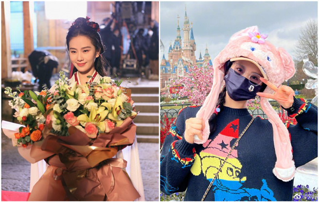 刘诗诗无论穿古装或卡通服，都能展现独特的美。（图／微博@诗诗的小板报、刘诗诗）