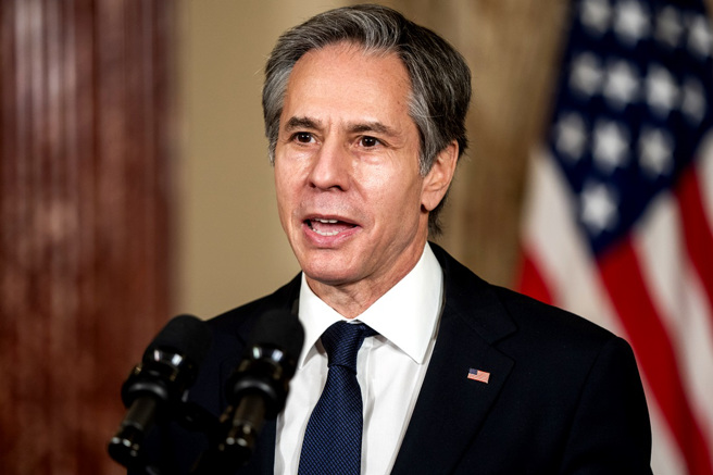 美国政治新闻网站「POLITICO」16日引述华府知情外交官指出，美国国务卿布林肯预计于2月5、6日出访中国大陆。（资料照／TPG、达志影像）