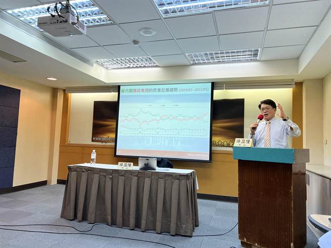 蔡总统拚经济5成2不满意，游盈隆：与人民真实感受格格不入。（曾薏苹摄）