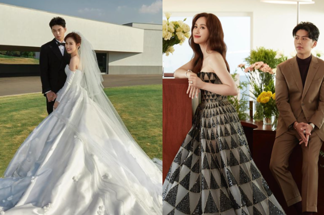 Sandy的婚纱是来自全球知名婚纱品牌 Nicole+Felicia。（图／Sandy IG）