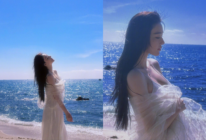 張馨予曬出火辣美照。（圖／張馨予微博）