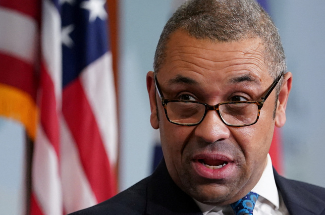 英國外交大臣柯維立（James Cleverly）。（圖／路透社）