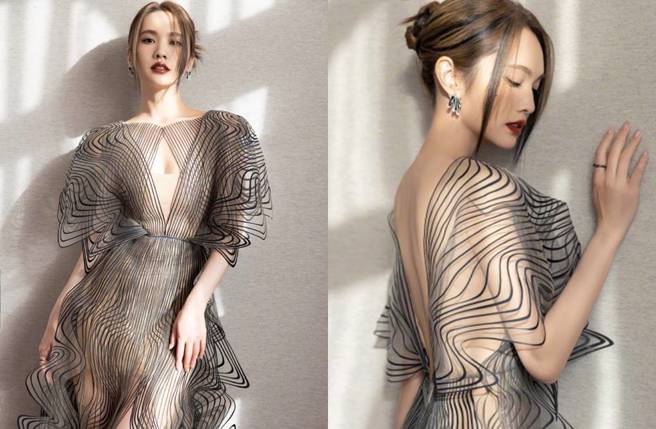 杨丞琳一袭透视装出席「微博音乐盛典」。(图／取自杨丞琳微博)