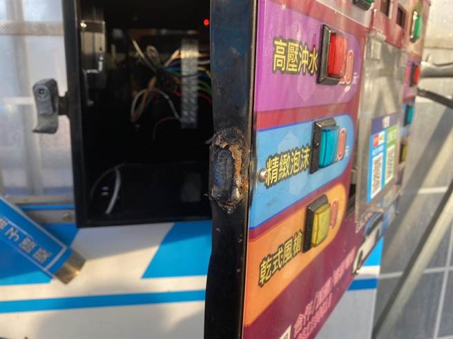 惯窃苏姓男子趁雨天行窃自助洗车场。（警方提供）