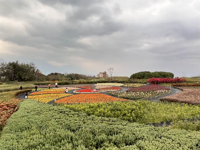七星潭有着名海景，附近曼波园区花海缤纷。（花莲县府农业处提供／王志伟花莲传真）