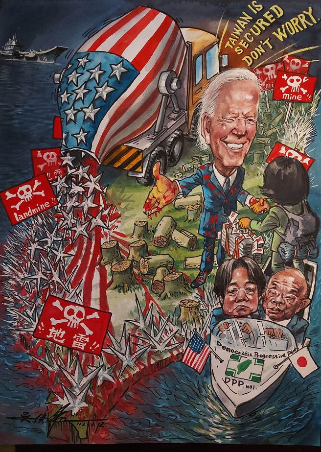 吴信和以诙谐的漫画笑看时事。（吴信和提供）