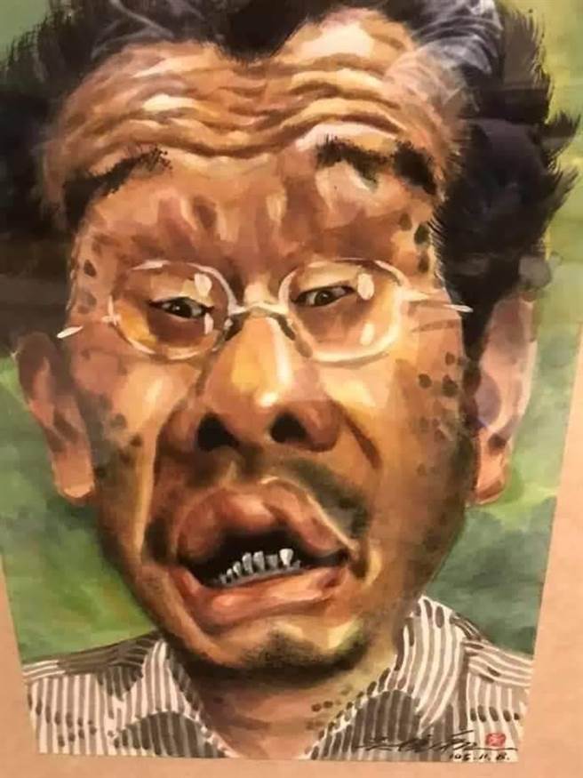 吴信和以漫画表现政治人物，传神且诙谐。（吴信和提供）