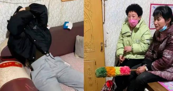 过年走亲戚被催婚，27岁女崩溃蒙头。（图／翻摄自微博）