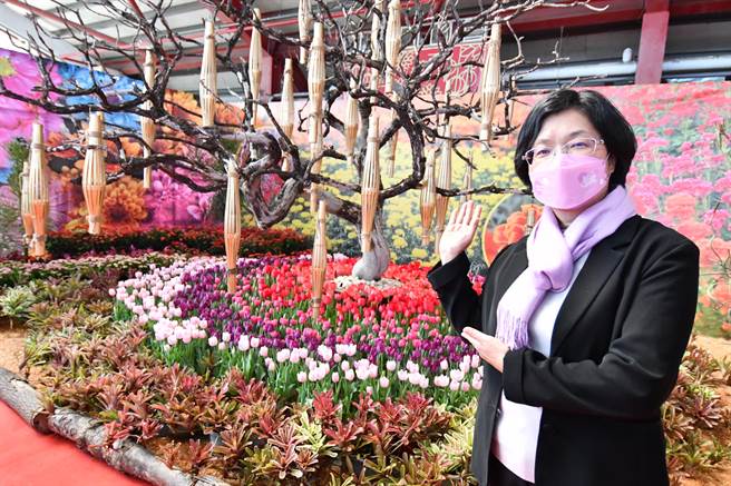 溪州公园「花在彰化」多采多姿。（吴敏菁摄）