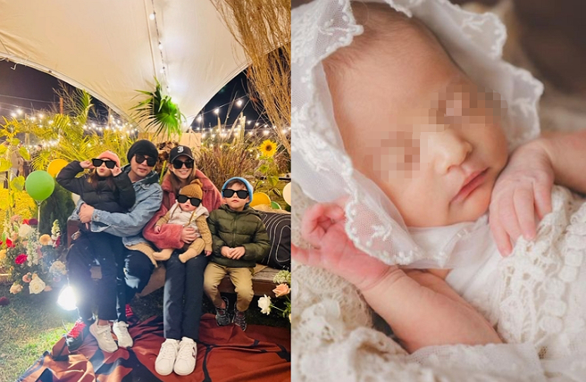 昆凌晒出一家五口全家福拜年。（图／摘自昆凌IG、周杰伦IG）