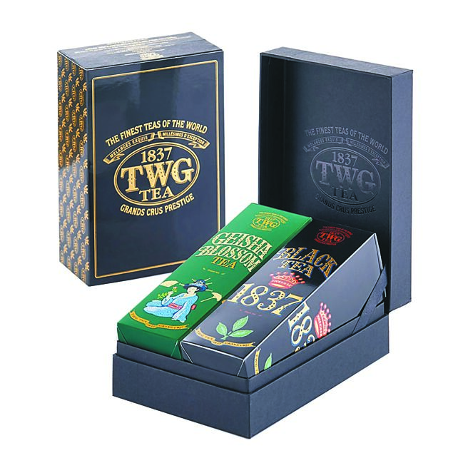 遠東百貨TWG時尚茶罐雙入禮盒組，2200元。（遠百提供）