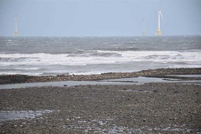 后龙镇外埔沿岸的合欢石沪倾倒损毁部分目前已有近百米。（谢明俊摄）