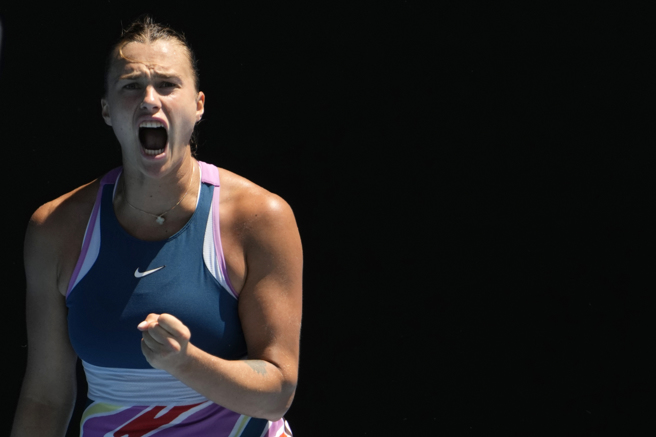 白俄罗斯女将莎芭莲卡首度打进澳网女单4强。（美联社）