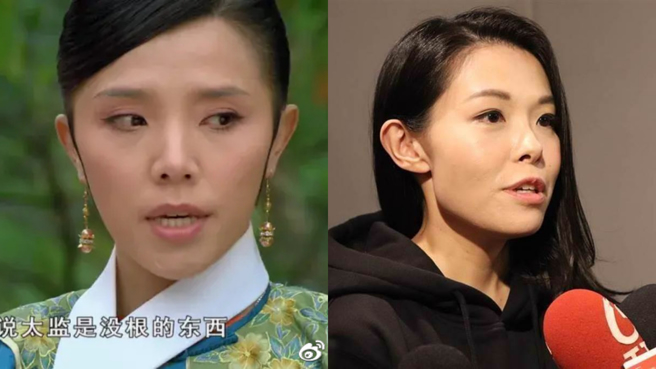 丽嫔撞脸新任新竹市长高虹安。(图/微博、中时资料照)