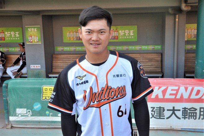 统一狮内野手林靖凯。（毛琬婷摄）