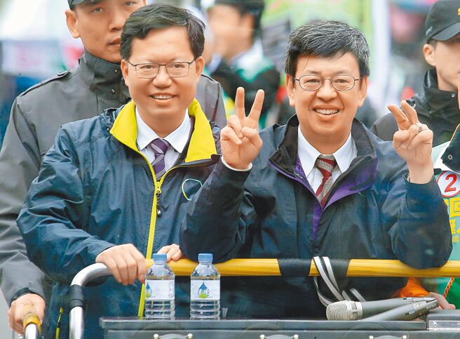 前副總統陳建仁（右）、前桃園市長鄭文燦（左）將接任正、副閣揆。（本報資料照片）