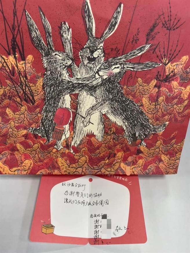 老婦人除夕走失，警方協助找到人，家屬前往派出所表達謝意。（警方提供／陳淑娥台中傳真）