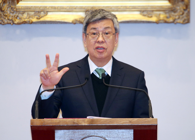 27日上午10時蔡英文總統宣布內閣改組，由前副總統陳建仁接任行政院長一職，副院長由前桃園市長鄭文燦出任。（資料照片）