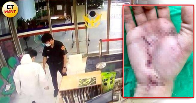 2021年5月一名洪姓男子声称因「加护病房症候群」看到鬼，而砍断护理师手筋。（图／翻摄画面、翻摄自医护大小事脸书）