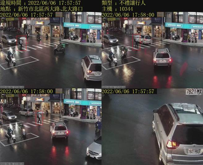 新竹市警局去年起在竹市10处交通重要且违规高风险路口增设科技执法点，每个点每月都能取缔数百件违规案件。（新竹市警局提供／陈育贤新竹传真）