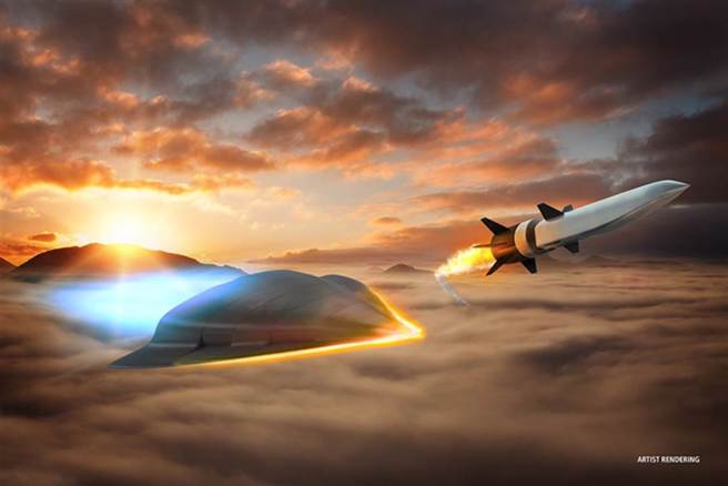 美國已成功試射吸氣式高超音速武器，圖為藝術家筆下的示意圖。（Raytheon）