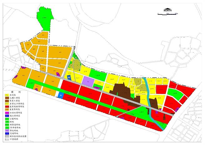 嘉義市北港路兩側區段徵收都市計畫草案示意圖。（嘉義市政府提供 ／廖素慧嘉市傳真）