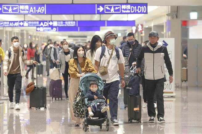 兔年春节年假长达10天的假期，桃园机场在今年春节假期出入境人数超过72万人次，出入境人数1月28日有84968人次破今年单日记录，出境有46032人，入境38946人，1月27日则是第二名，入出境人数有79513人次。图为春假年假最后一天，桃园机场入境人潮明显增多，许多出国民眾选择出国玩到最后一天才回来。（陈麒全摄）