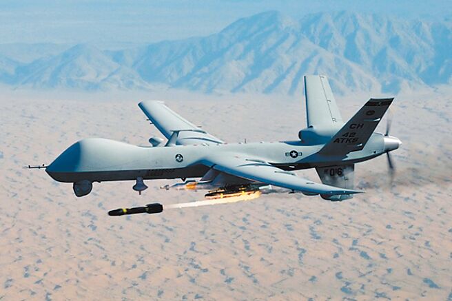 圖為美軍MQ-9「死神」無人機。（摘自網路）