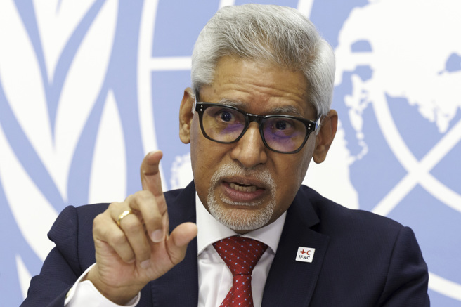 IFRC秘书长恰帕盖恩（Jagan Chapagain）。（图／美联社）