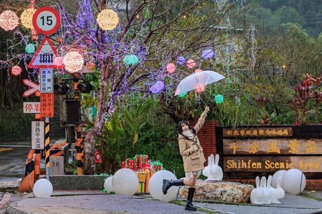 「希望之光」将绿意盎然的树木化身为璀璨动人的许愿树。　图：新北市政府观光旅游局／提供
