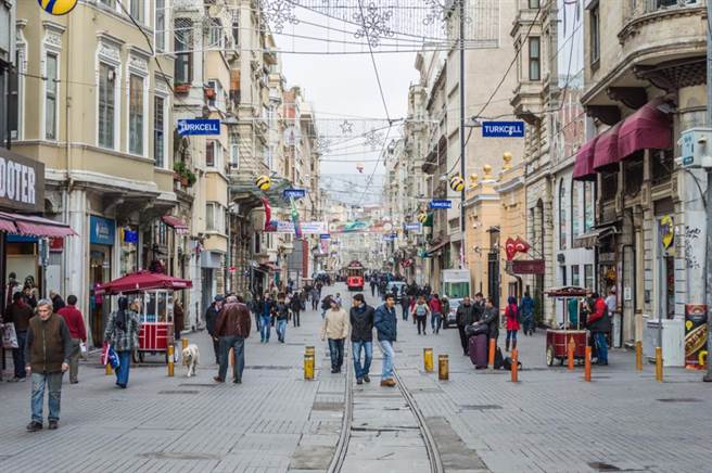 伊斯坦堡(Istanbul)着名景点独立大街(İstiklal Caddesi)。(示意图／shutterstock)