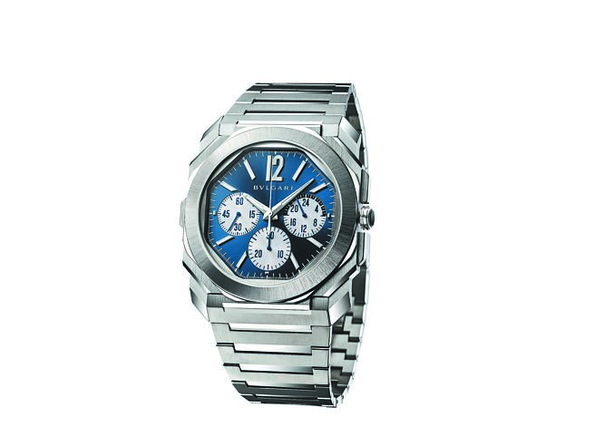 宝格丽OCTO FINISSIMO S CHRONOGRAPH GMT精钢计时腕表，约54万3000元。（BVLGARI提供）