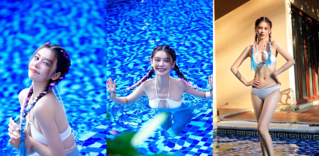 邱意浓晒出春节期间到海边的OOTD。（图／截图自邱意浓微博）