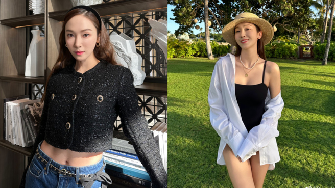 韩星Jessica近日前往法国巴黎看秀，火辣的穿搭引起网友目光。（图／微博@Jessica）