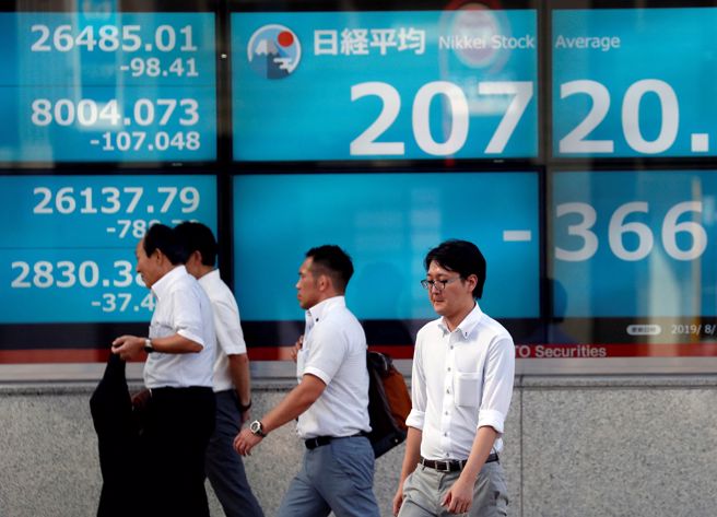日股基準日經225指數小漲19.77點或0.07%，來到27346.88點。東證股價指數下滑3.04點或0.15%，來到1972.23點。(圖/路透社)
